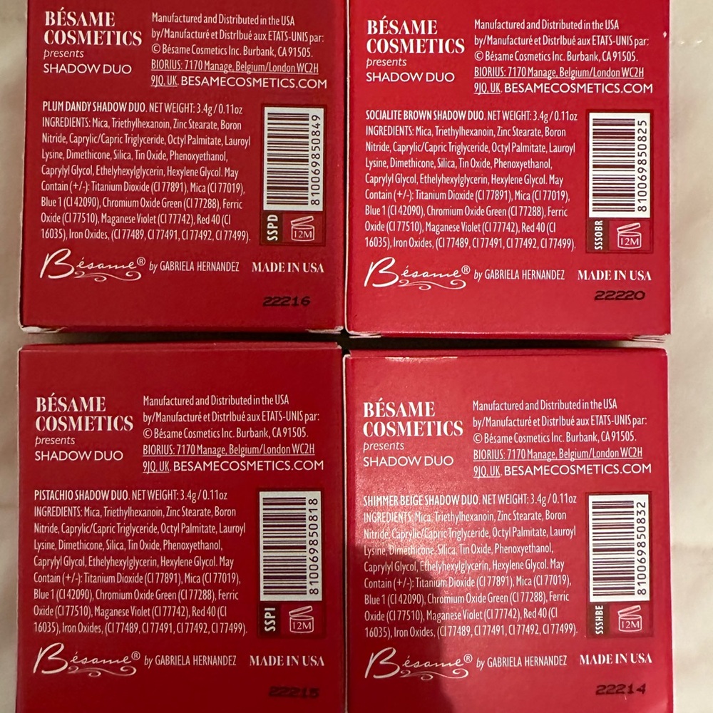 Bésame Shadow Duo set of 4